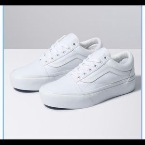 White Old Skool Platform Vans